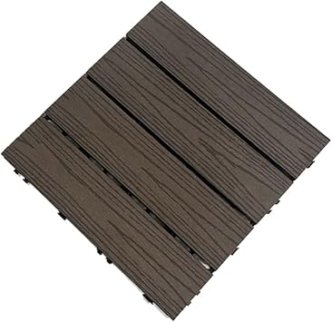 Plastic Interlocking Deck Tiles, Patio Deck Tiles, Interlocking Deck Tiles, Waterproof Outdoor Flooring All Weather UseBrown,11.8x11.8IN/8PCS
