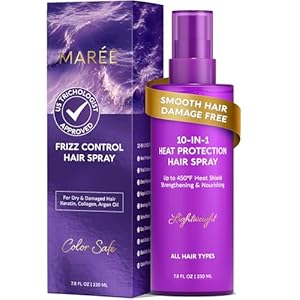 MAREE 10-in-1 Heat Protection Spray for Hair – Heat Protectant for Hair with Keratin, Collagen & Argan Oil – Frizz Control Hair Spray Women Care Product – Anti Frizz Protector de Calor para el Cabello