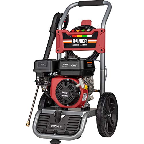Rainier RPX3200 Gas Powered Pressure Washer 3200 PSI and 2.5 GPM, Soap Tank and Five Nozzle Set, CARB Compliant