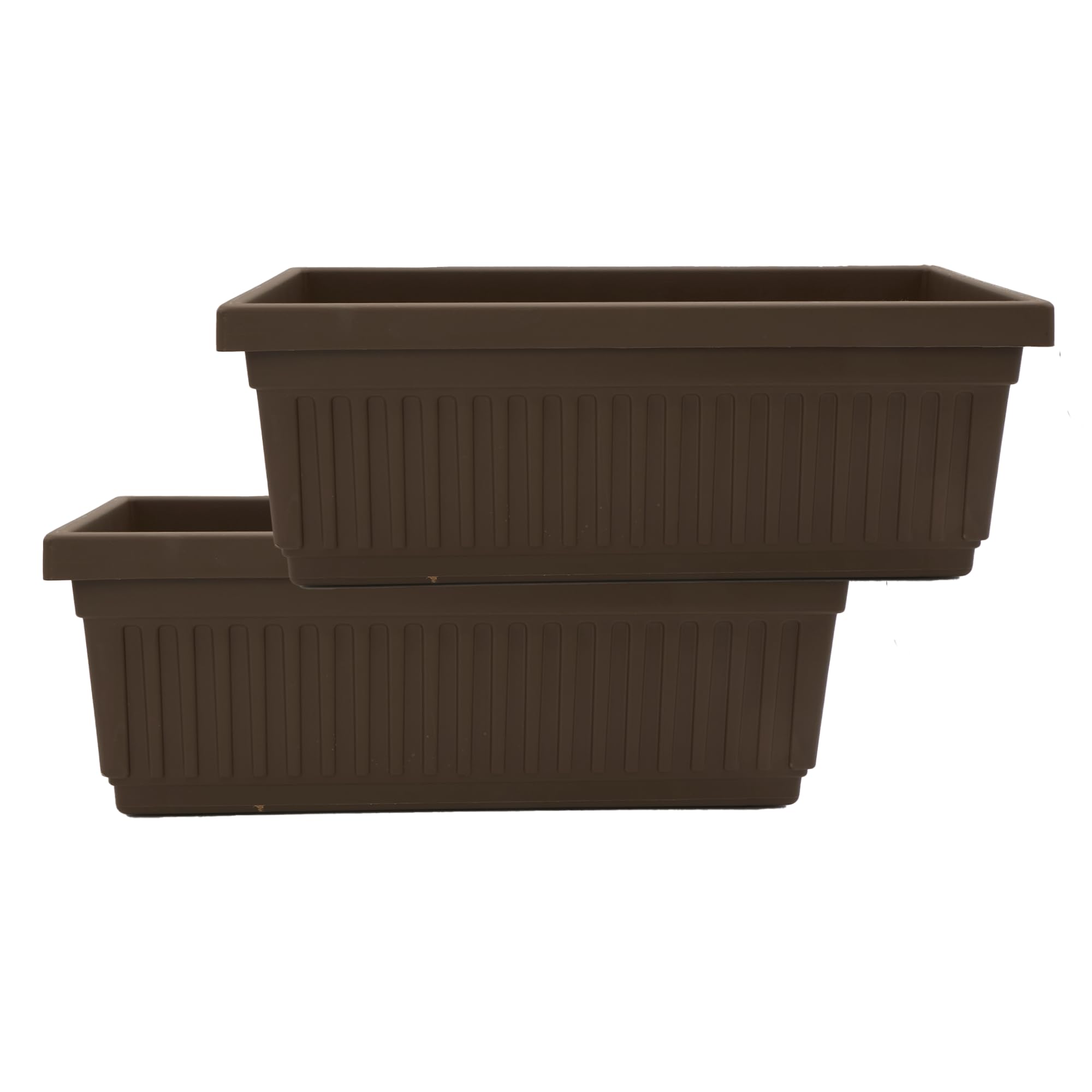 The HC Companies Venetian Window Planter Box, 24 Inch, Chocolate, 2-Pack