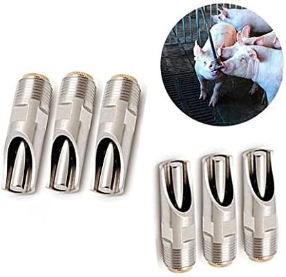 Baimeixun Pack of 10 Stainless Steel NPT 1/2" Automatic Pig Nipple Drinker for Sows Piglets Drinking