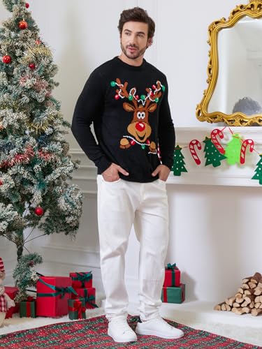 Ventelan Men'S Ugly Christmas Sweater Funny Santa Xmas Crew Neck Sweaters 7 Ventelan Men’S Ugly Christmas Sweater Funny Santa Xmas Crew Neck Sweaters