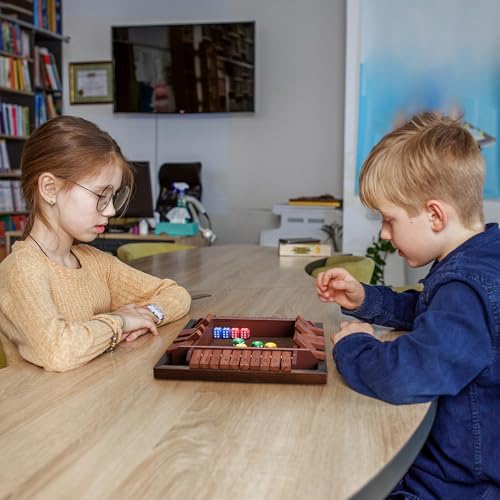 Shut The Box Juego de Mesa de Madera para 4 Jugadores miniatura 7