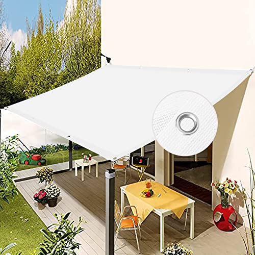 Voile d'ombrage toile ombrage 5 x 6.5 m respirant blanc extérieur