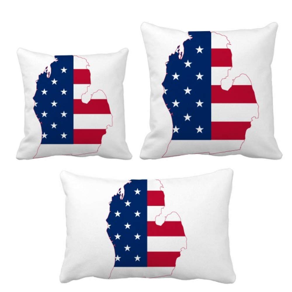 Coussin carte Michigan USA avec insert pour canapé salon decor