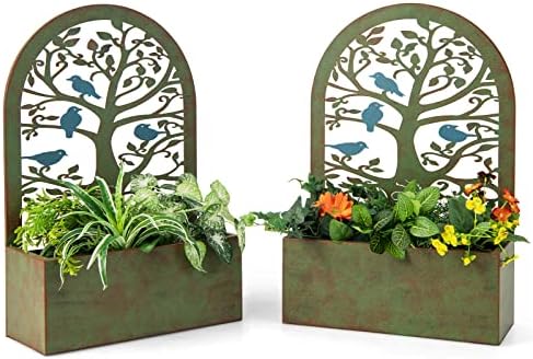 Planter Wall Block Raised Bed - Which 5 Will Transform Your Garden? 6 Giantex Raised Garden Bed Set of 2 - Wall-Mounted & Freestanding Decorative Planter Boxes with Trellises, Heavy-Duty Metal Elevated Bed for Climbing Plants, Outdoor Indoor Planter for Yard Balcony