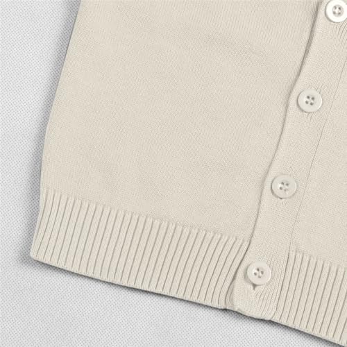 Girls Button Down Cardigan Sweaters Toddler Casual Cute Long Sleeve V Neck Sweaters Baby Solid Color Outerwear Coat4