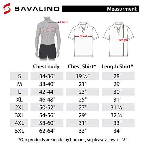Savalino Men's Bowling Polo Shirts Material Wicks Sweat & Dries Fast (L, Black) #TOP6