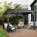 Backyard Discovery 12x9.5 Stonebridge Contemporary Black Galvanized Steel Gazebo