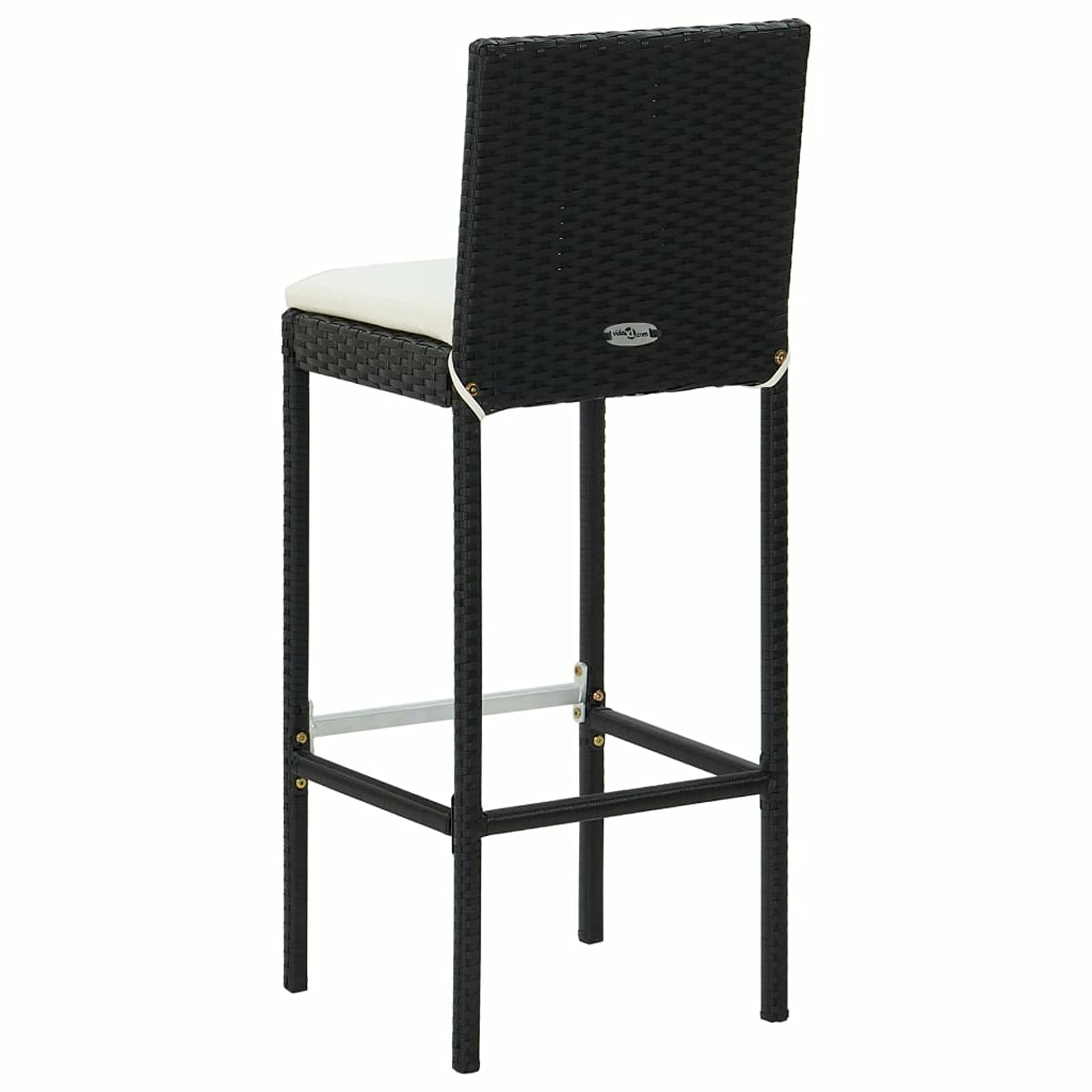 Tidyard Set de Muebles Bar Jardín 3 Piezas con Cojines Set Mesa Alta de Bar y 2 Taburetes con Respaldo Balcón Terraza Mesa y Sillas Barra Bistró Muebles Ratán PE Negro