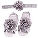 8 Pairs Satin Flower Headbands & Barefoot Sandals for Baby Girl Infants Toddlers (8 Pairs S1)