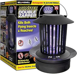 Double Zapper 18W by Bell+Howell Plug-in Electric Bug Killer, Zaps Flies, Mosquitoes, Ants / Bait and Heat Kills Cockroaches As Seen On TV 8.5”