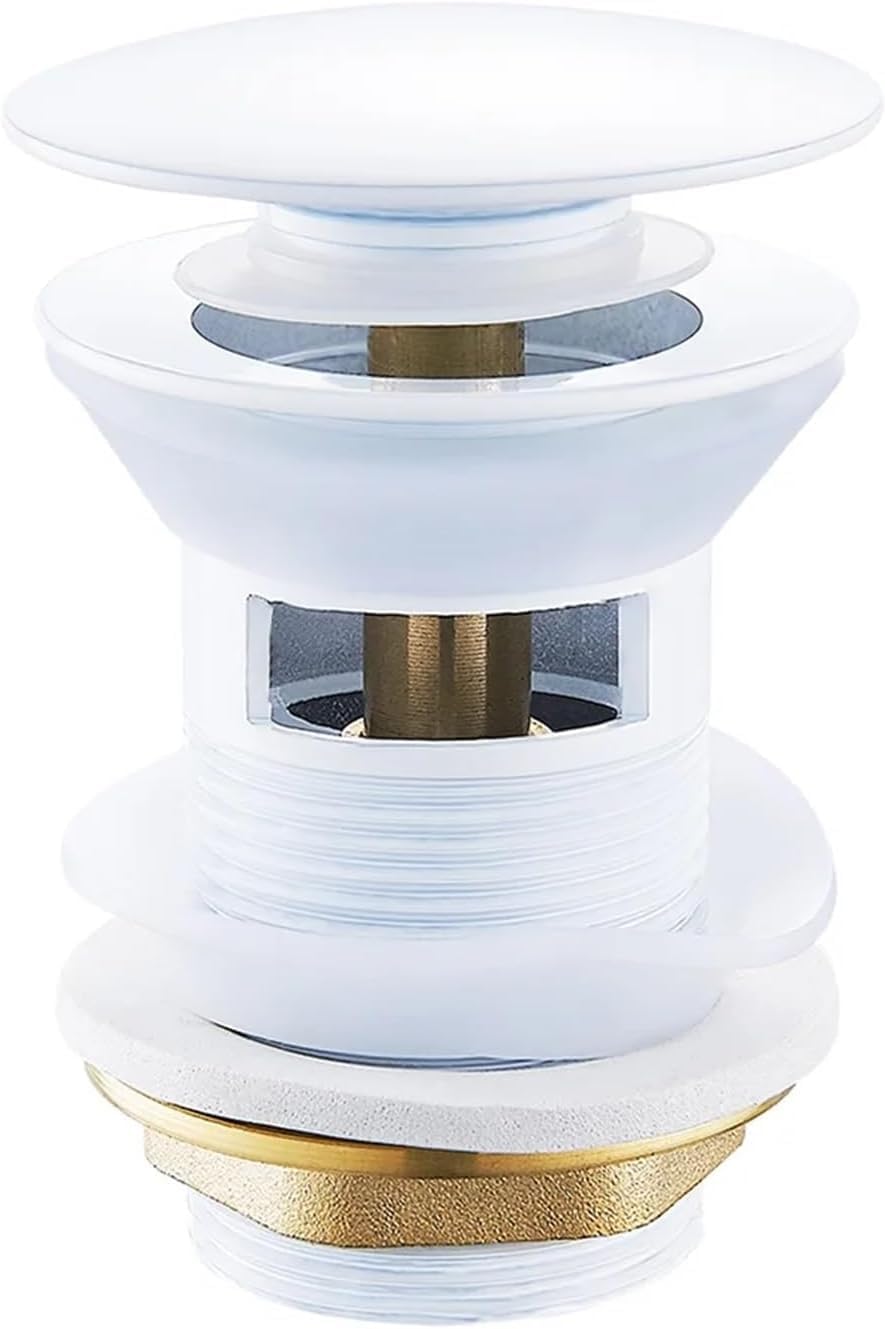 Sink Basin Plug Drain White Luxury Sink Pop Up Drain Stopper Basin Bathroom Lavatory Kitchen Bathtub Accessories Cap Washbasin Plug Brass