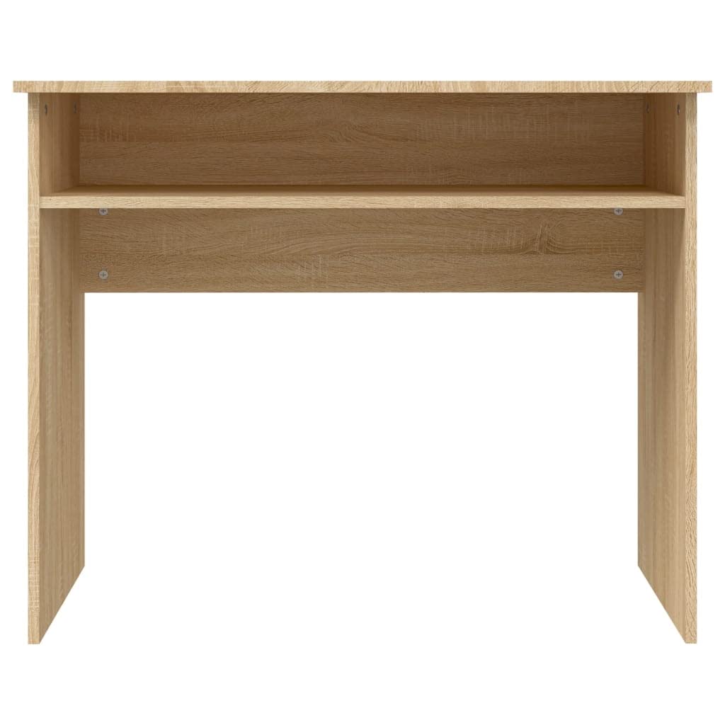 Scrivania in rovere Sonoma, 90 x 50 x 74 cm, con vano portaoggetti, salvaspazio, per ufficio, casa, camera dei bambini e ragazzi, postazione di lavoro per PC, ergonomica e facile da pulire