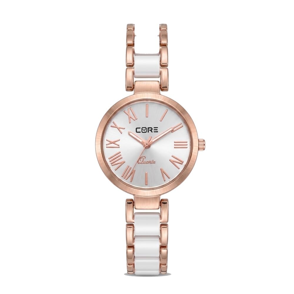 Hastag Women's Rose Gold Watch, Roman Numeral Dial,Plastic Chips Strap-image-3