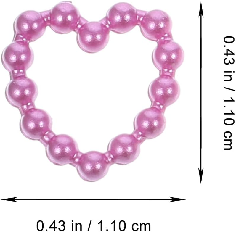 Artibetter Flat Back Pearl Nail Charms and Heart Charms for Nails, 50g Mixed Colors Imitation Pearls for DIY Accessories and Jewelry Making Craft Beads