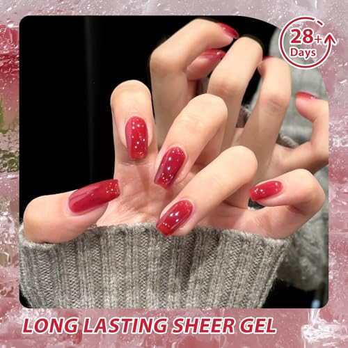 Set de Esmaltes de Uñas Gel Jelly 8 Piezas Tonos Nude y Marrón miniatura 5