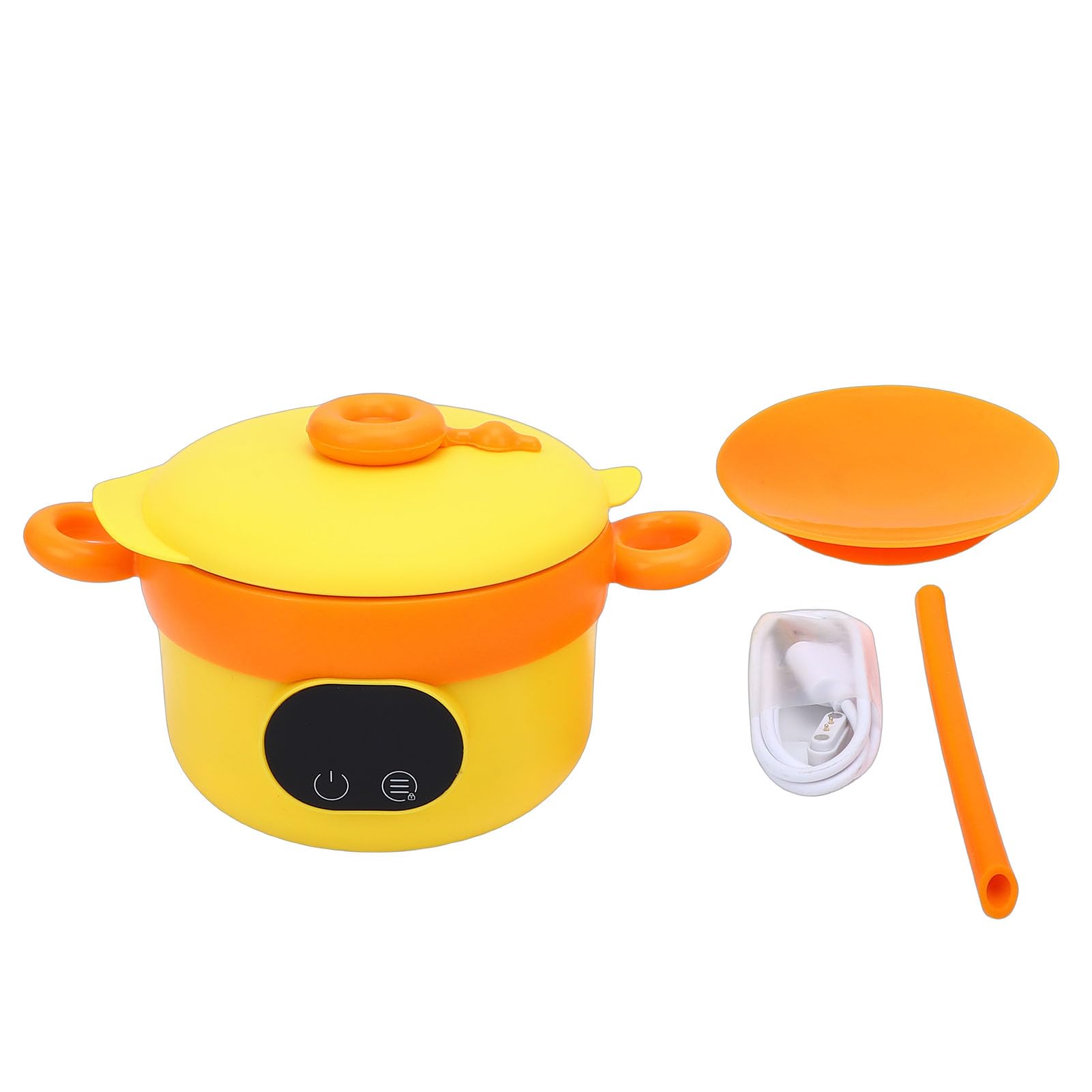 Garosa Ciotola Scaldavivande Scatola da Pranzo Elettrica Senza Fili in Acciaio Inossidabile 304 470ml Senza Acqua Necessaria per i Viaggi in Ufficio a Casa Mantieni il Cibo Caldo (YELLOW)