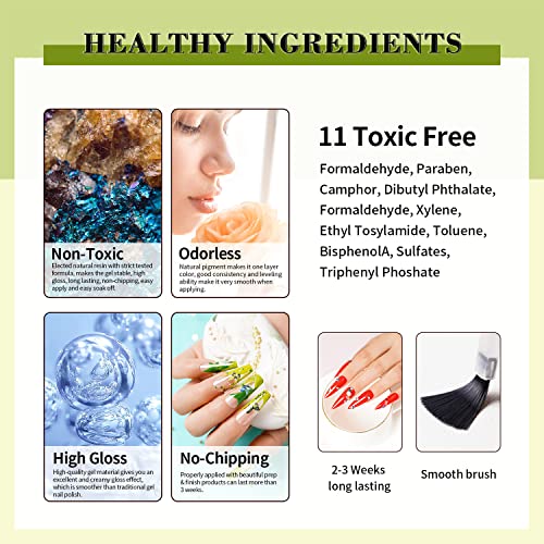 Lanfo 6 Colors Gel Nail Polish Set Green Yellow Red Gel Nail Polish Set For Spring Summer Uv Led Soak Off Diy Nails At Home #TOP5