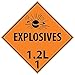NMC DL91P National Marker Dot Placard Explosives Sign, 1.2L 1, 10 3/4 Inches x 10 3/4 Inches, Ps Vinyl