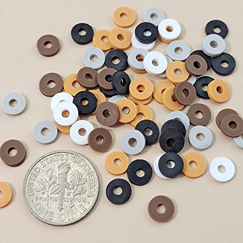 Bocar 6mm 10 Strands Clay Beads Kit Vinyl Flat Handmade Polymer Clay Beads with 2 Strands Alloy Spacer for Jewelry Making Necklace Bracelet Earrings Finding (CB-001-mix 4) - Image 4