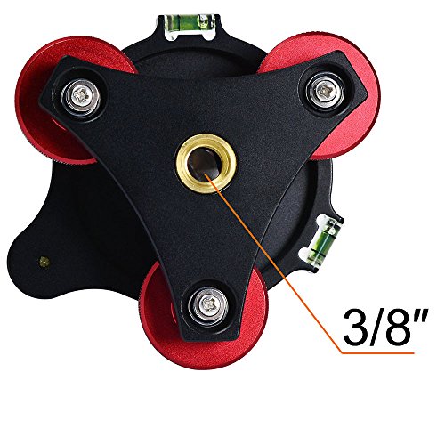 LP-64 Precision Leveling Base Tripod Head Plate with 3/8 Inch Mounting Screw 3 Adjustment Dials for Camera Tripod - 2