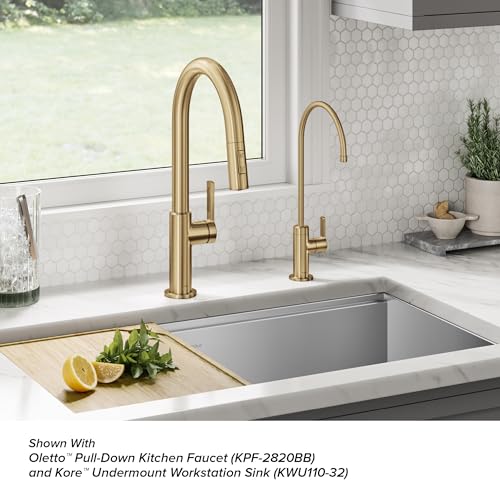 KRAUS Oletto Single Handle Drinking Water Filter Faucet for Reverse Osmosis or Water Filtration System in Brushed Brass, FF-103BB by Kraus - Image 9