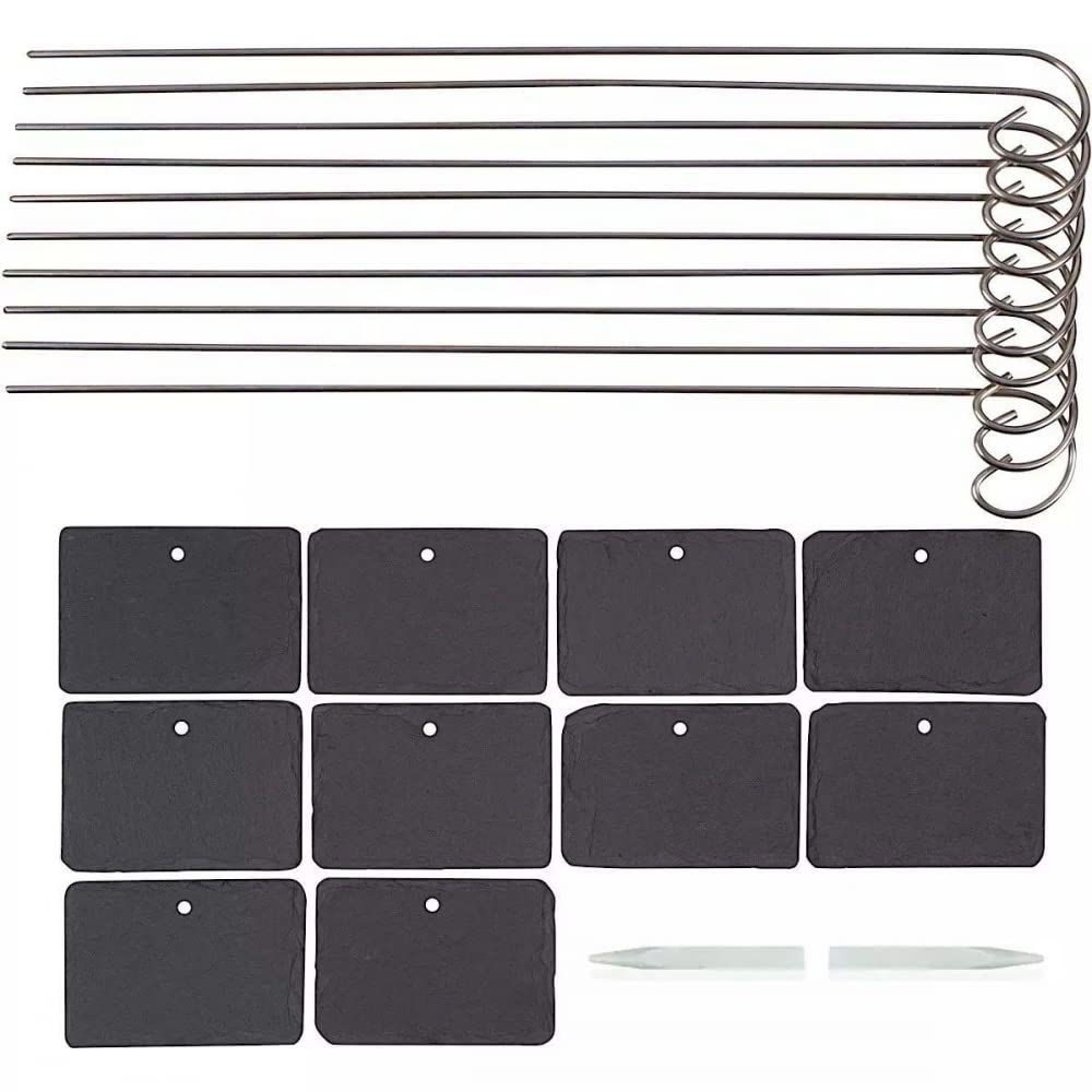 1 Set Schiefer-Gartenetiketten Pflanzenidentifikation Schild Rechteckig Pflanze Eisen Hängeetikett Farm Töpfe Blumenbeet