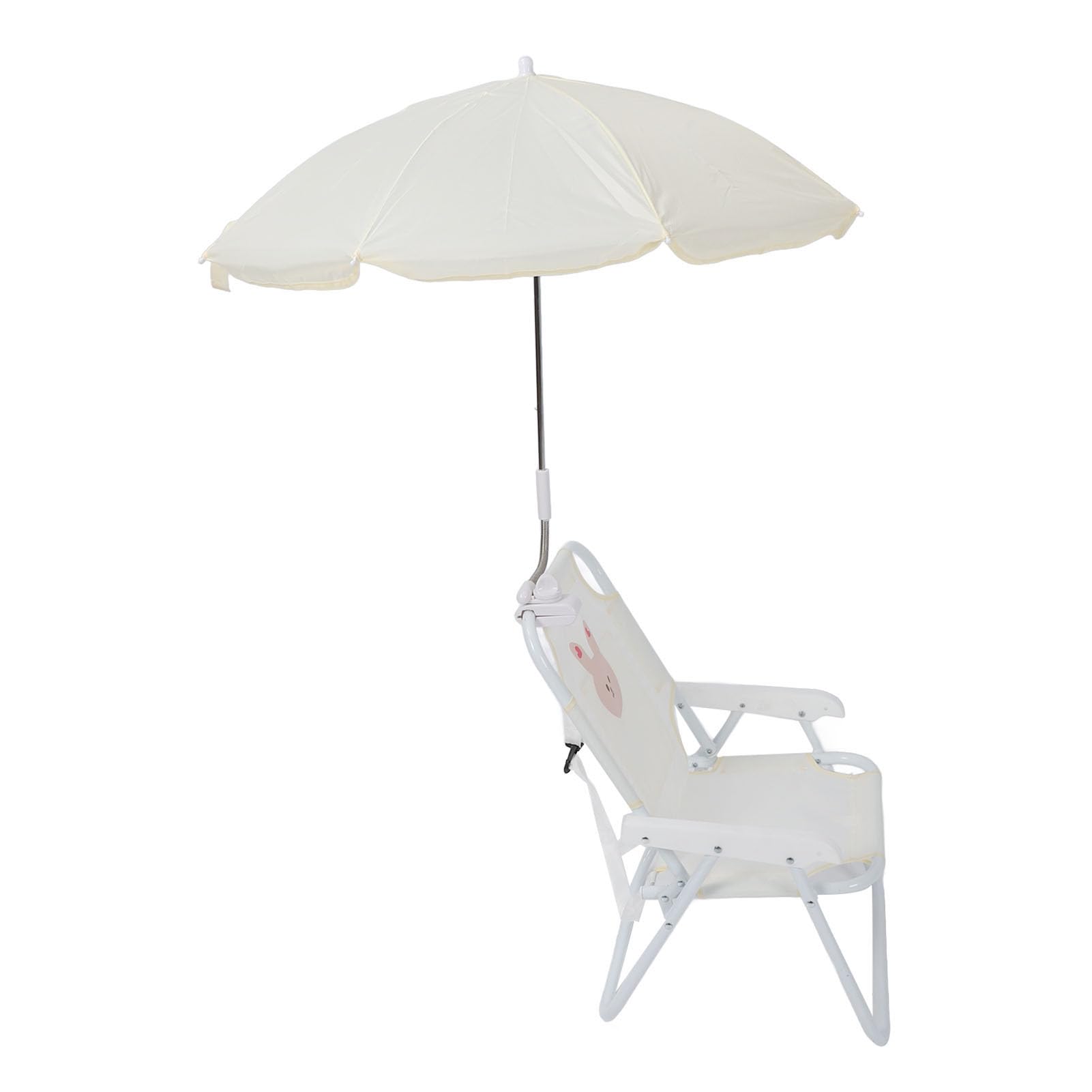 Silla de Playa para Niños, Sombrilla a Prueba de Sol con ángulo Ajustable, Diseño Plegable Portátil Liviano para Actividades Al Aire Libre, Viajes en la Piscina y la Playa (Conejito)