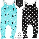 Kaydee Baby Viscose Rompers - Set of 2 - (Ages 0-24 Months) Variety of Options (3-6 Months, Mint Arrows & X)
