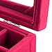 Ivosmart 24 Section Velvet Glass Jewelry Ring Display Organiser Box Tray Holder Earrings Storage Case (Pink)
