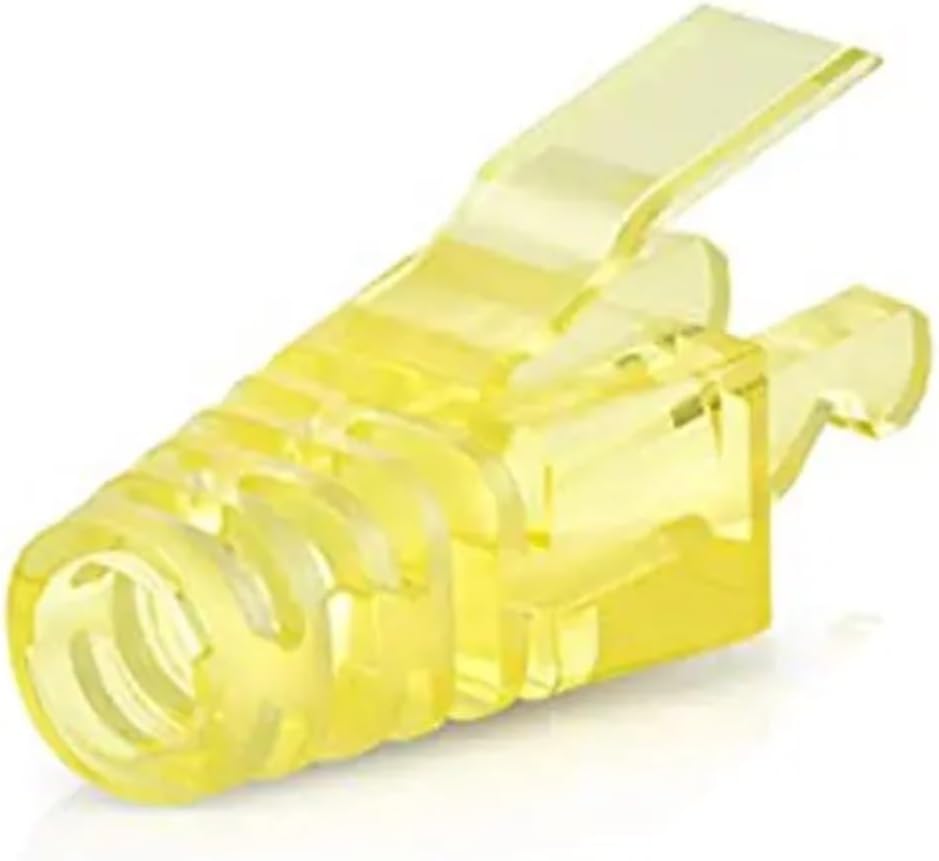 RJ45 CAT6 Strain Relief Boot Connector, LAN Cable Connector Boot(50pcs,Yellow)