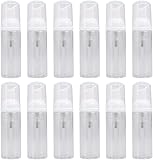 Healifty 12Pcs Foam Pump Bottle 50ml, Refillable Empty Travel Size Soap Dispenser, Leakproof Foaming Handwash Container for Lash Cleanser, Shampoo & Cosmetics, Airport Approved, White - 1