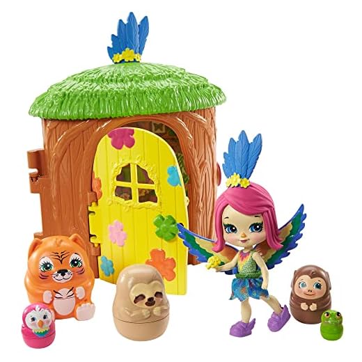 Maison Enchantimals | Junglewood | La Maison de Peeki Perroquet & 5 Animaux