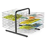 Lzttyee Art Drying Rack for Classroom Paint Drying Rack Art 20 Shelves Metal Desktop Artwork Storage