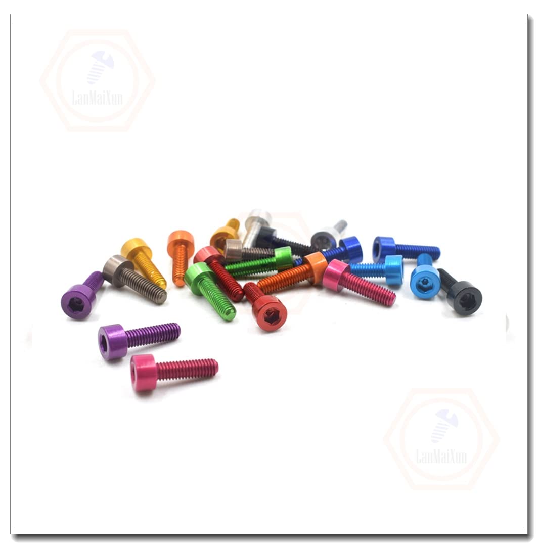 30pcs M3×6mm 【Pink】 Aluminum Alloy 7075 Hex Bolt Socket Head Cap Screws