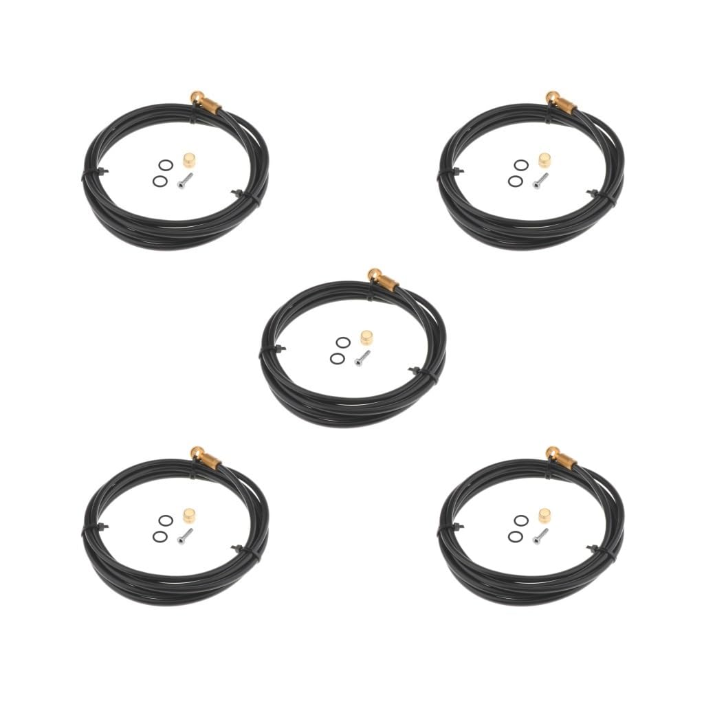 Hydraulisches Scheibenbremsschlauch-Set für Fahrräder, mit Oliven-Einsatz-Anschluss, Gold, 2 m, 5 Stück