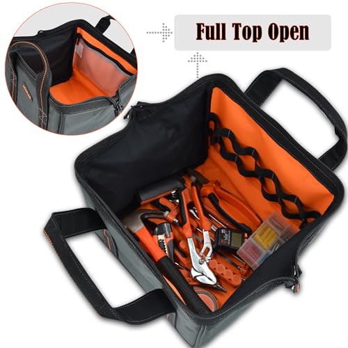WELKINLAND 11-Inch Small tool bag, Heavy duty tool bag, Wide mouth tool bag, Drill bag, Wrench bag, Mini tool bag, Power tool bag, Car tool bag, Small utility bag, Tool pouch bag, Small tool bags