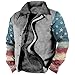 domirica American Flag with Eagle Print Patriotic Coats for Men Long Sleeve Sherpa Fleece Lined Zip Up Retro Vintage Ethnic Print Fashion Big And Tall Warm Casual Fashion Coat Sweater,L