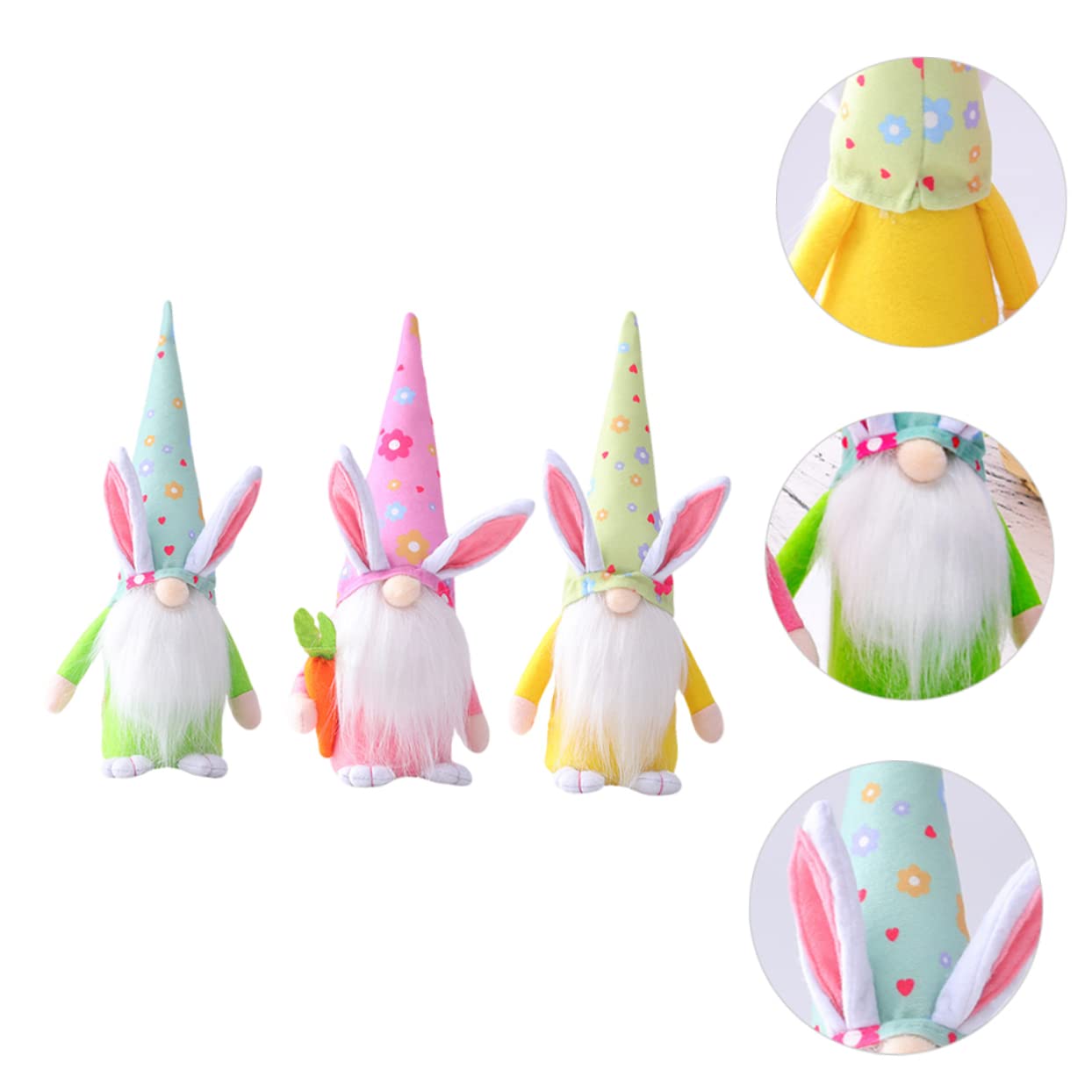 MAGICLULU 2 Sätze Osterpuppe Wiedergeborene Puppe Plüsch Zwerge Häschen Zeug Hasenpuppe Büro Dekoration Ostern Gnom Puppe Kaninchenzwerg-puppenverzierung Acryl 3 Stück * 2