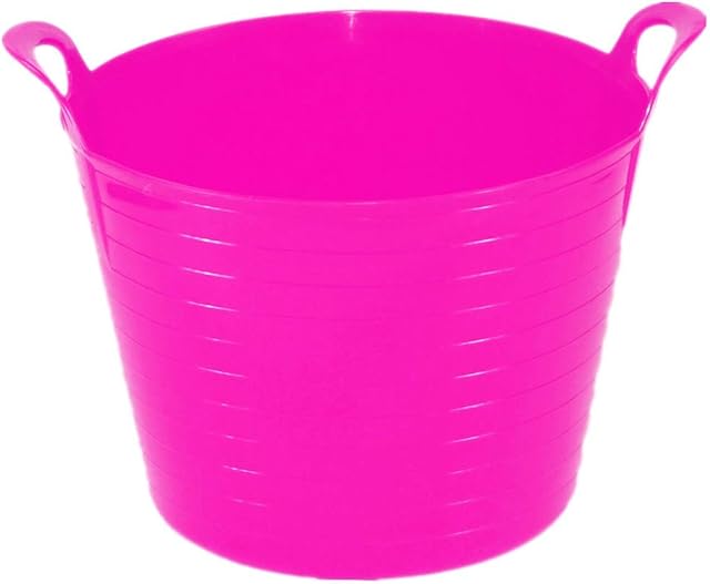 Easy Shopping 26 Litre Flexi Tub Garden Home Flexible Colour Rubber Storage Container Bucket Polyethylene Flex Tub- MADE IN U.K. (Pink)