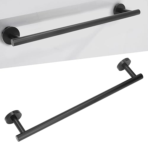 Miniatura 3 de Toallero para baño, toallero de acero inoxidable 304, toallero negro mate de 17.7 in, toallero de barra simple y elegante para baño, cocina
