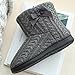 BUGUKI Slipper Boots Women Winter Knit Booties Slippers Ladies Ankle Fur Lined Memory Foam House Shoes Indoor Outdoor Gray 41 42