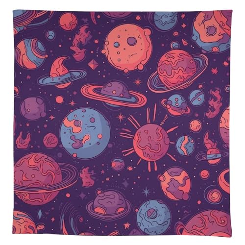 Nappe rectangulaire planète spatiale : la solution lavable aux repas salissants - 7