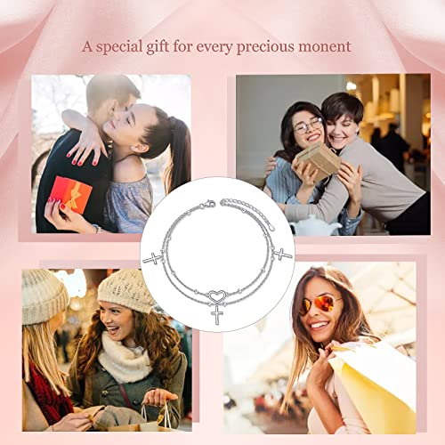 Image of S925 Sterling Silver Anklet for Women Adjustable Plus Foot Ankle Bracelet