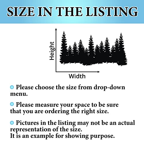 Pine Trees Wall Decal Forest Landscape Nature Vinyl Sticker Merry Christmas Decorations Decals Home Decor Bedroom Nursery Interior Nv129 (38" Wide X 18" Tall) #TOP4