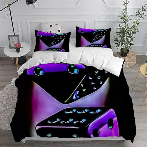 Housse de couette fermeture éclair finis les boutons lit double violet - 6