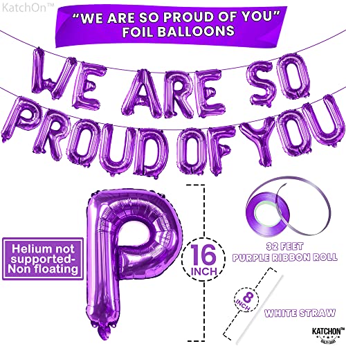 Image of KatchOn, We Are So Proud Of You Banner - 16 Inch, Purple Congratulations Balloons | Graduation Balloons for Congratulations Decorations | Graduation Banner for Purple Graduation Decorations 2026