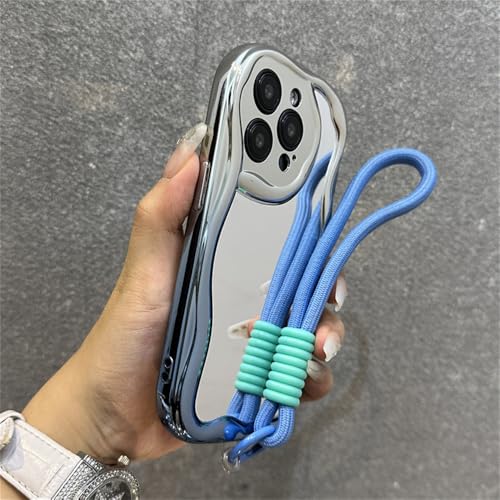 Housse de protection arrière à coussin d'air bouclé iPhone 14 Pro étui lanière main