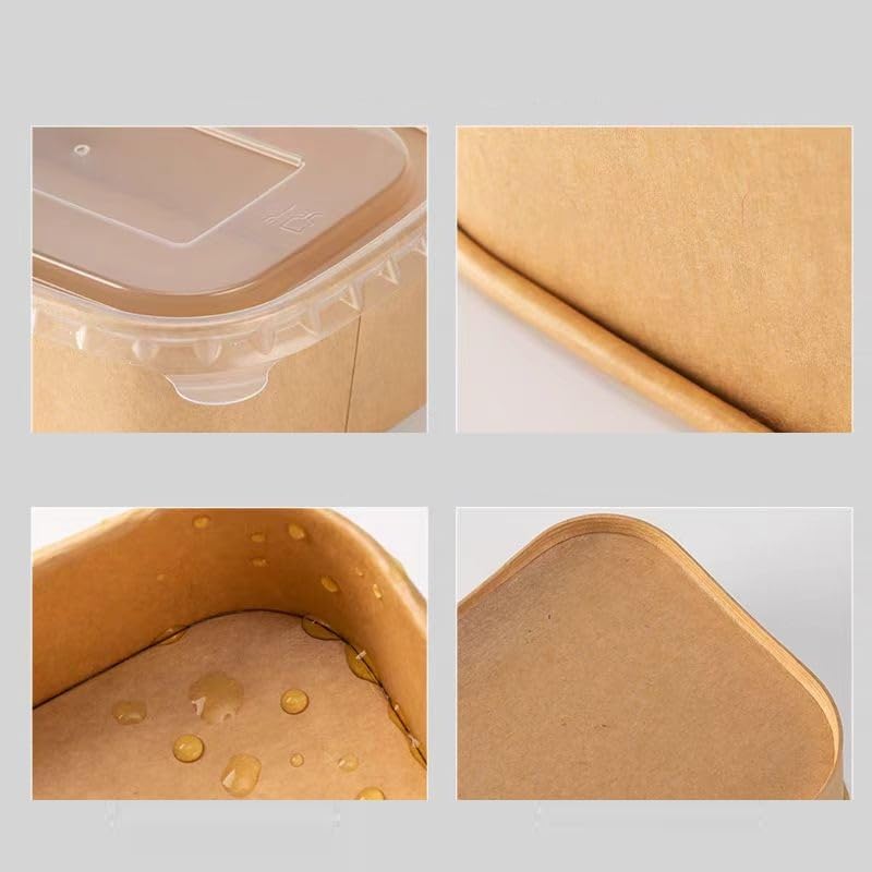 紙ボウル クラフト 紙ボウル 100個 使い捨て紙サラダボウル 使い捨てスープサービングボウル 外出用食品容器 電子レンジ冷凍庫対応 使い捨て テイクアウト茶色長方形クラフト紙食品ボウル レストラン用 - 中国 ペーパーボウル、クラフトペーパーボウル、ふた付きペーパー ... 紙ボウル 使い捨てボウル【50個】 使い捨て弁当箱 クラフト紙ボウル 蓋付き使い捨て紙サラダボウル 使い捨てスープサービングボウル